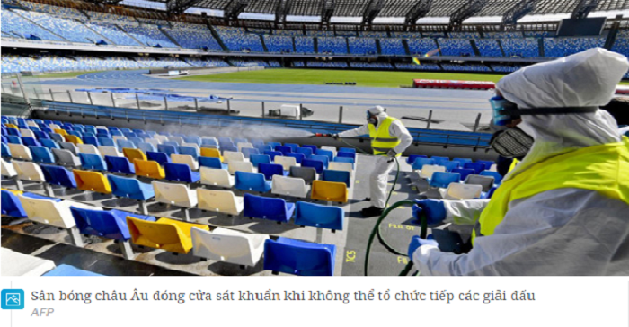 Sân bóng châu Âu đóng cửa sát khuẩn khi không thể tổ chức tiếp các giải đấu