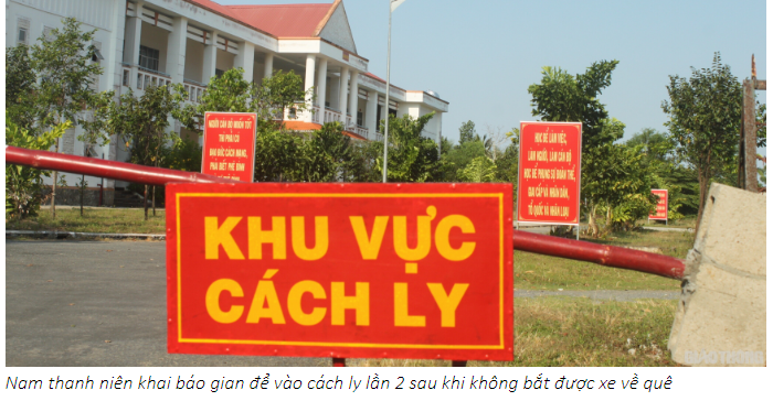Nam thanh niên khai báo gian để vào cách ly lần 2 sau khi không bắt được xe về quê