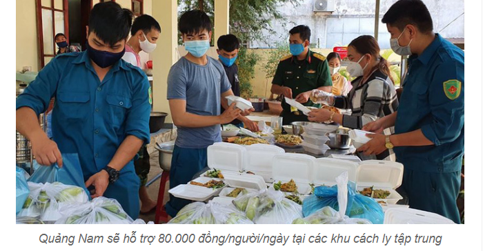 Quảng Nam: Hỗ trợ người cách ly về từ TP HCM, Hà Nội 80.000 đồng/ngày