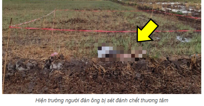 Hiện trường người đàn ông bị sét đánh chết thương tâm