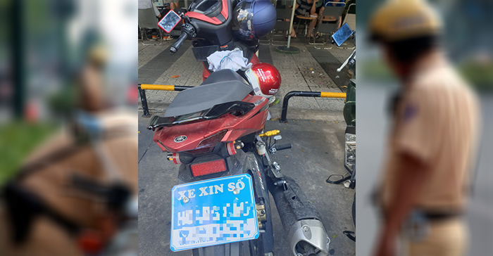 Chiếc xe đang xin biển số của anh P