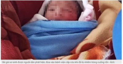 Bé sơ sinh không mảnh vải bọc thân bị bỏ rơi ngoài ruộng khoai giữa trời nóng 39 độ