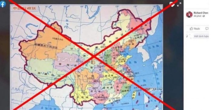Đến Hải Phòng dạy học, một người Trung Quốc đăng bản đồ vi phạm chủ quyền Việt Nam