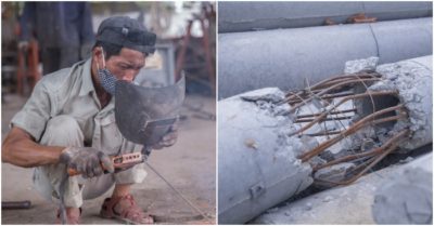 Bên trong xưởng – nơi sản xuất cột điện dự ứng lực ở Thừa Thiên Huế
