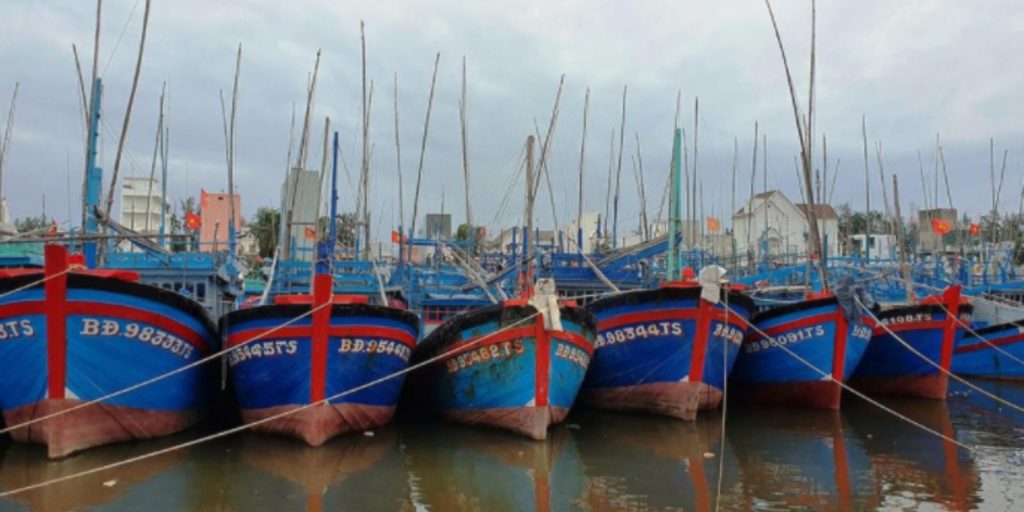 Tau thuyen neo dau tranh bao oa Binh Dinh