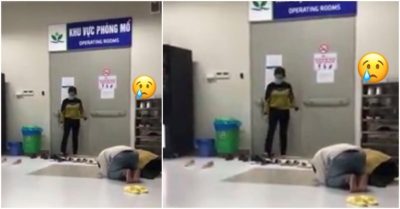 Video: Con vào phòng phẫu thuật, bố mẹ quỳ gối trước cửa cầu mong ca mổ thành công