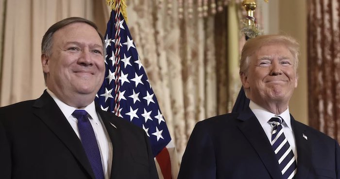 Ngoại trưởng Mỹ Mike Pompeo và Tổng thống Donald Trump