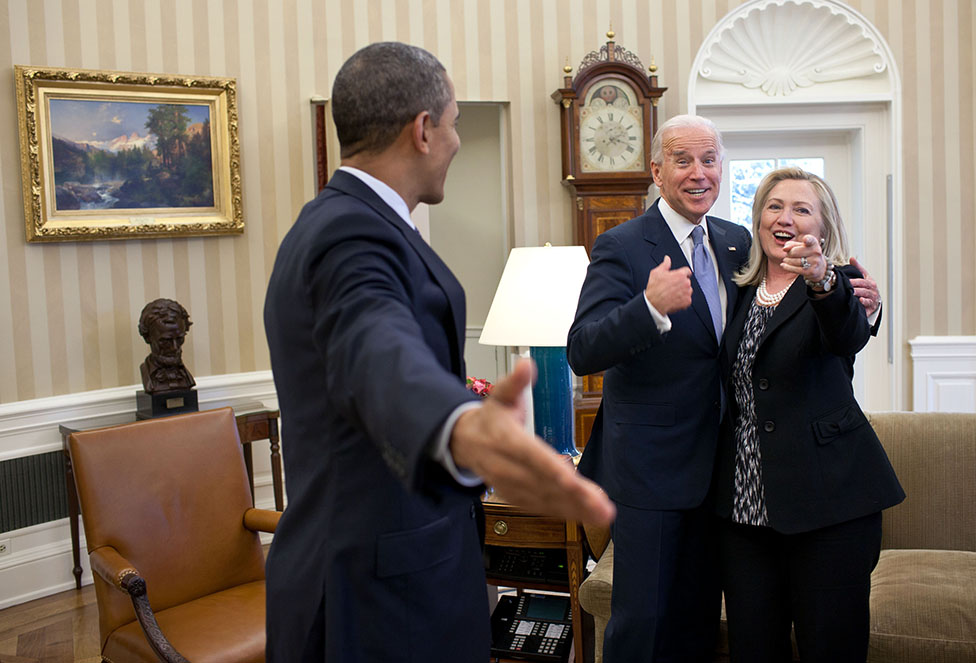 Obama, Biden và Clinton. Ảnh: wikimedia.