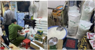 Công an phát hiện nơi chứa hàng trăm ký bột ngọt Trung Quốc giả dạng Ajinomoto