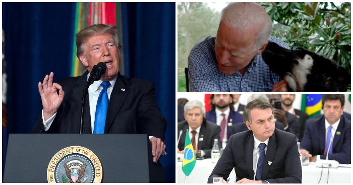 Tổng thống Brazil Jair Bolsonaro tin rằng có nhiều vụ gian lận trong cuộc bầu cử Mỹ 2020. Tổng thống Trump chỉ trích tòa án không cho phép chiến dịch của ông đưa ra bằng chứng cho thấy tình trạng gian lận phiếu bầu cho Joe Biden (ảnh ghép từ Nhà Trắng/Instagram/Điện Kremlin).