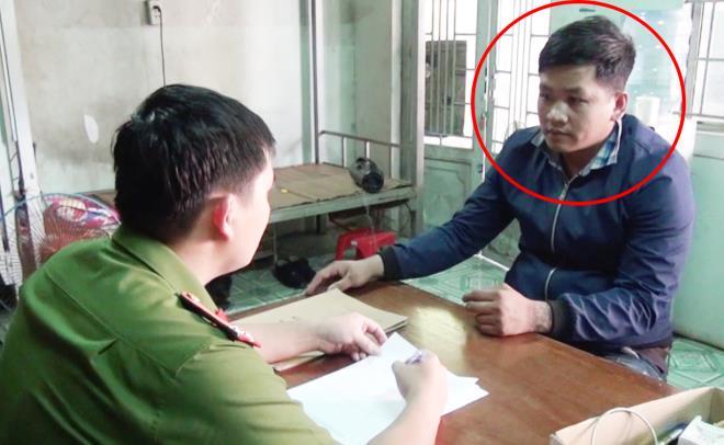 Lê Tấn Thành tại cơ quan công an.