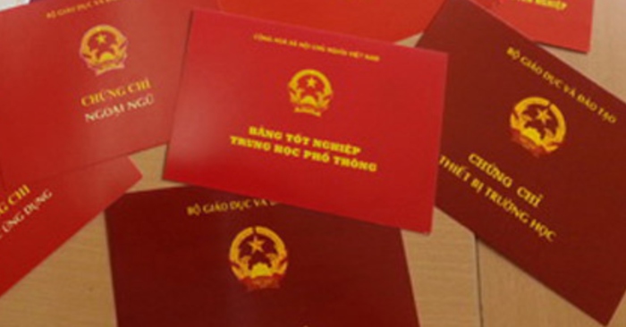 sử dụng bằng giả để xin việc.