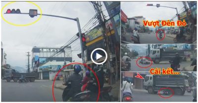 Video vượt đèn đỏ, thanh niên bị cuốn vào gầm xe ben, kéo lê khoảng 3m
