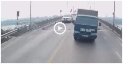 Video xe tải chạy loạng choạng như ‘thách thức’ nhiều phương tiện di chuyển trên cầu