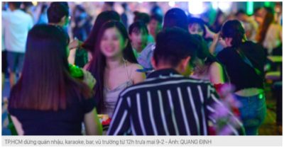 Từ 12h ngày 9/2, TP. HCM dừng quán nhậu, karaoke, bar, vũ trường, rạp phim