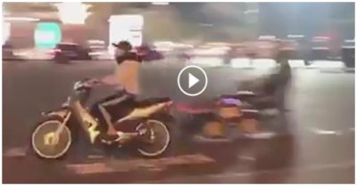 Video nhóm thanh niên rồ ga, thông chốt CSGT ngay trước nhà hát lớn Hải Phòng