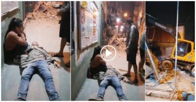 Video vợ mang bầu khóc bên cạnh chồng bị tường gạch đè lên người bất tỉnh