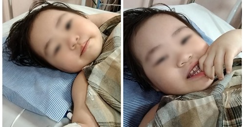 Bé H. đã tỉnh táo, tinh thần ổn định (Ảnh: FBNV)