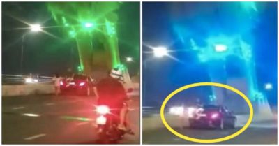 Video lái Mercedes chở bạn gái lên cầu Rồng chụp ảnh sống ảo, tài xế bị công an mời lên làm việc