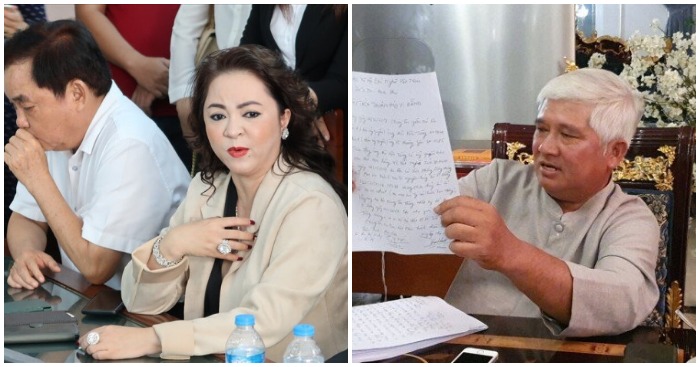 Bà Nguyễn Phương Hằng và ông Bùi Văn Tiếng (bên phải) là hai người đã tố cáo "thần y" Võ Hoàng Yên lừa đảo, chiếm đoạt tài sản (ảnh ghép từ Giao Thông).