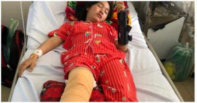 Mẹ nước mắt lưng tròng mong công an tìm ra ôtô tông 2 con bị thương khi đang đi học về