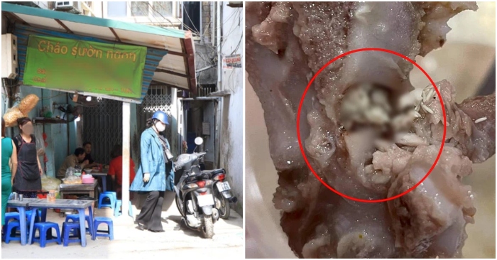 chủ quán cháo có giòi bò
