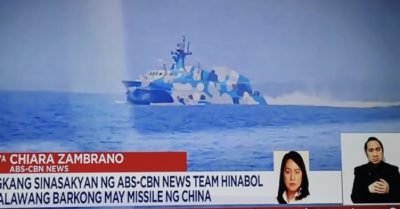 Tàu tên lửa Trung Quốc rượt đuổi tàu chở phóng viên Philippines trên Biển Đông