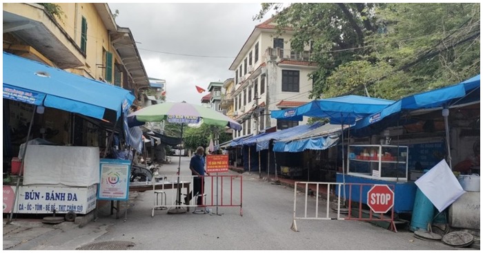 Đường Lê Quýnh (Ngô Quyền, Hải Phòng) được phong toả từ ngày 17/5 liên quan đến ca mắc Covid-19 (ảnh chụp màn hình trên báo Lao Đông).
