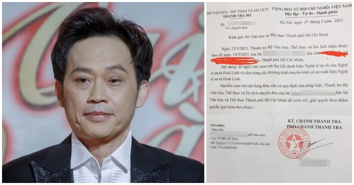 Văn bản của Bộ Văn hóa Thể thao và Du lịch gửi cho Sở Văn hóa Thể thao TP. HCM về đề nghị tước danh hiệu NSUT của Hoài Linh (ảnh chụp màn hình trên Dân Việt).