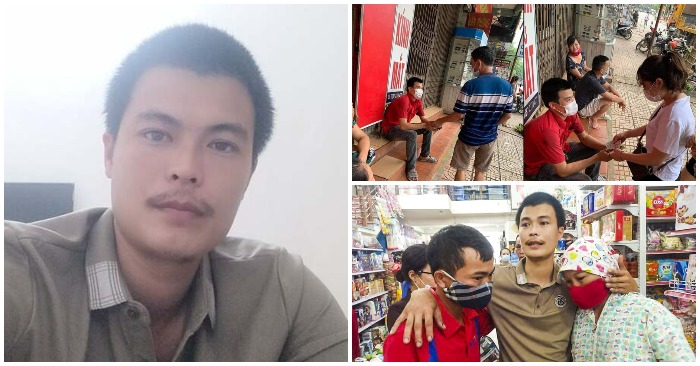 Anh Pháp được người dân xung quanh đến giúp đỡ tận tay (ảnh chụp màn hình trên báo Thể Thao và Văn Hoá).