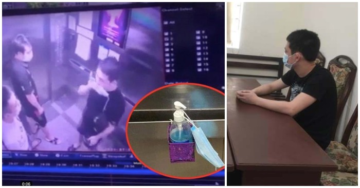 Nam thanh niên vi phạm quy định phòng, chống dịch Covid-19 làm việc tại cơ quan chức năng (ảnh chụp màn hình trên báo Thanh Niên/ Tiền Phong).