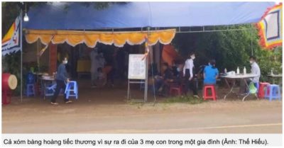 Chồng bàng hoàng phát hiện thi thể vợ và 2 con trai dưới ao