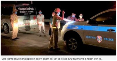 Khi TP. Vinh đang ‘ai ở đâu ở yên đó’, tài xế dùng xe cứu thương chở 3 người định vượt chốt kiểm dịch Covid-19