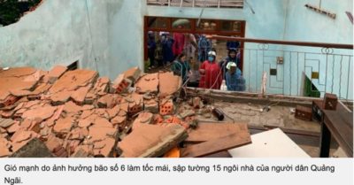 Ảnh hưởng của bão số 6 khiến nhiều nhà dân bị tốc mái, sập tường, hàng loạt cây xanh ngã đổ