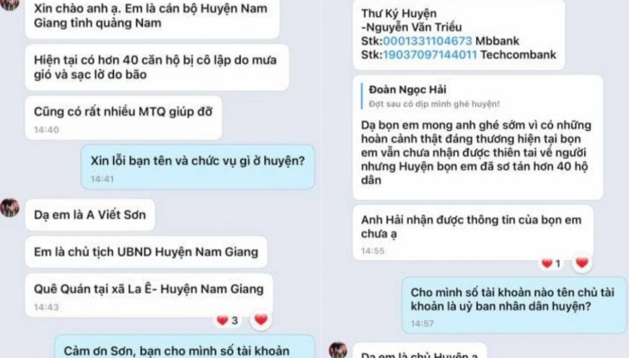 nhắn tin xin gạo hỗ trợ