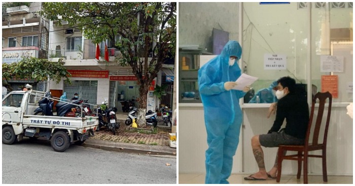 Lực lượng chức năng làm việc với các đối tượng liên quan (ảnh chụp màn hình trên báo CANN/Báo Đồng Nai).