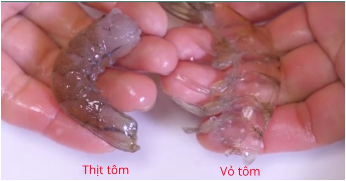 bóc vỏ tôm