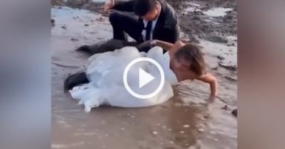 Video: Cặp đôi ‘tắm bùn’ khi cùng nhau đi chụp ảnh cưới