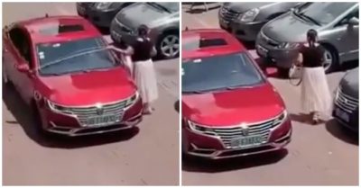 Video: Nữ tài xế dùng thước đo xe trước khi đỗ