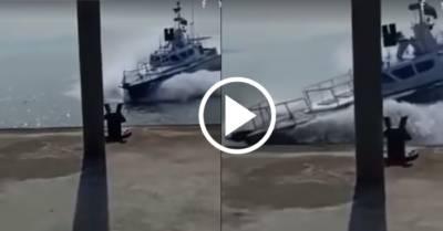 Video: Thuyền trưởng ‘drift’ tàu cảnh sát biển cập bến đẹp mắt