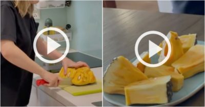 Video: Chồng Việt không nói nên lời với cách bổ mít của vợ Tây
