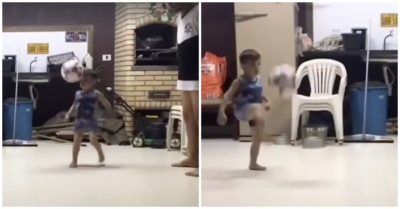 Clip: Cậu bé 5 tuổi tâng bóng điệu nghệ