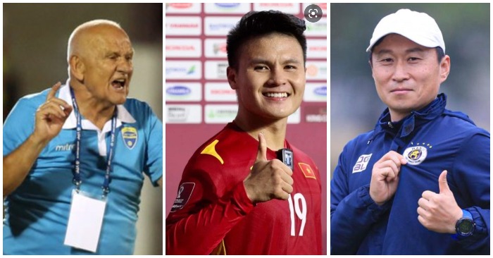 HLV Petrovic nói Quang Hải "thừa cân", trong khi HLV Chun Jae Ho nói Quang Hải không thua kém các cầu thủ Hàn Quốc (ảnh chụp màn hình VnExpress/Kenh14).