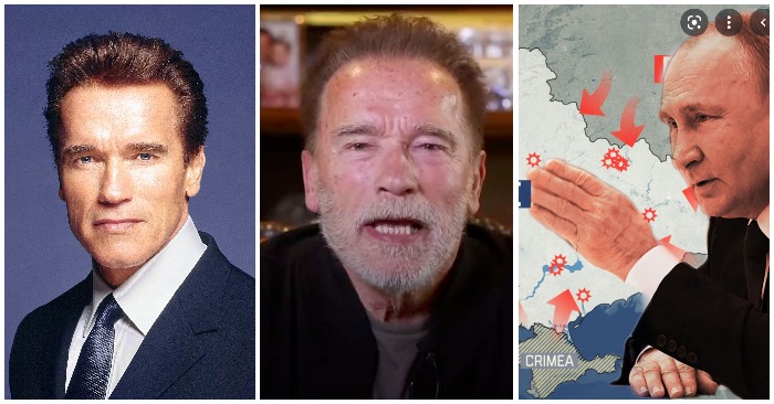 Tài tử Mỹ Arnold Schwarzenegger nói rằng chính phủ Putin đã lừa dối người dân Nga về cuộc chiến tại Ukraine (ảnh: Wikimedia Commons/Chụp màn hình Vox).
