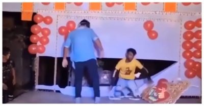 Clip: 3 thanh niên nhảy trong đám cưới làm hỏng sân khấu