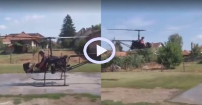 Video: Thanh niên lái trực thăng tự chế bay một đoạn khá xa