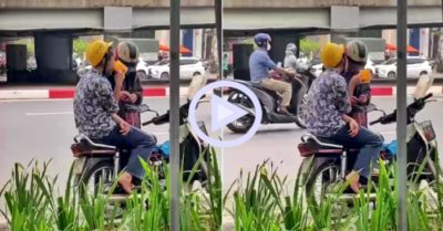 Clip: Cụ ông ân cần chăm cháu và nụ hôn đặc biệt