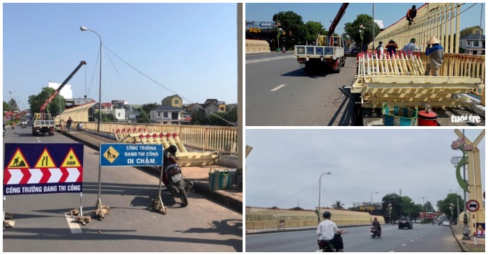Buộc tháo dỡ hạng mục trang trí cầu Đại An (TP Đông Hà) bị chê giống "hàng rào nhà tù" (ảnh chụp màn hình trên báo Tuổi Trẻ/VTC News).