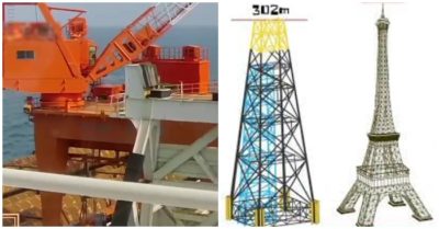 Trung Quốc lắp bệ đỡ khoan dầu hơn 300m ở Biển Đông